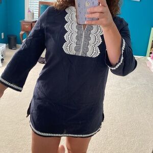 Jade Melody Tam swim cover up in navy blue size large